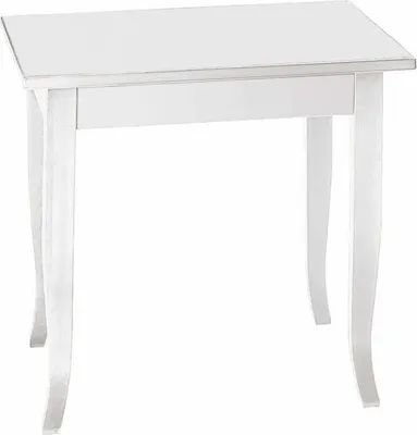 Immagine prodotto di Milani Home - Tavolo Da Pranzo Quadrato Fisso Bianco Cm 90x90 Per Interno Sala Da Pranzo Cucina Arte Povera - Bianco