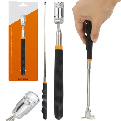 Zdjęcie produktu dla Chwytak magnetyczny teleskopowy z latarką LED magnes warsztatowy 19 do 79,5 cm udźwig 3,6 kg