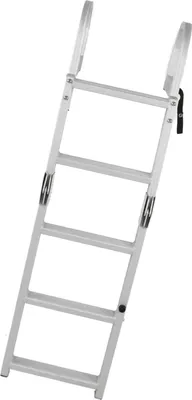 Produktbild von 5-Stufen-Boots-Klappleiter aus Aluminium, 200 kg Tragfähigkeit, Marine-Ponton für Ozeanyachten, Schiffe, Schwimmbäder