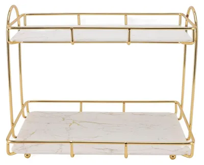 Imagen del producto de Estantería de gran capacidad - Estante metálico - 2 niveles - Resistente al agua - Organizador de cosméticos - Fácil de instalar
