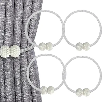 Obrázok produktu pre Magnetické spony na závesy spony na záclony biele perly 4 ks 50 cm