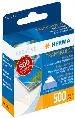 Produktbild von Fotoecken Transparol Spenderpackung mit 500 Stück Packung mit 10 Stück
