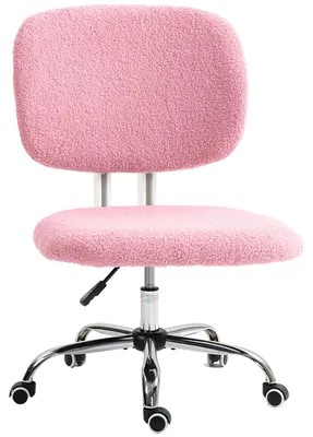 Immagine prodotto di Sedia da ufficio ergonomica - Sedia da scrivania - Regolabile in altezza - Imbottita - Girevole - Con rotelle - Senza braccioli - Rosa