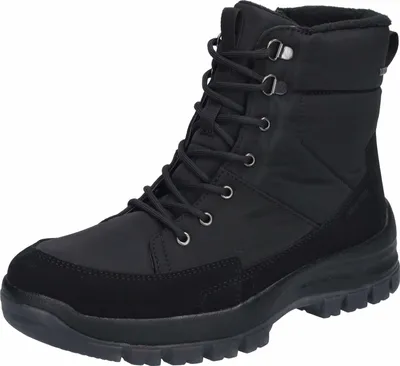 A black winter boot for men.