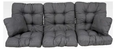 Produktbild von Hollywoodschaukel Auflage 3-teilig Celebes für Sitzfläche 170 cm Gartenbank Polster Dekokissen gesteppt grau