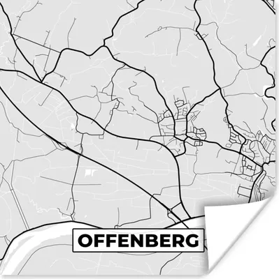 Produktbild von MuchoWow® Poster Offenberg - Stadtplan - Deutschland - Karte 100x100 cm - Babyzimmer