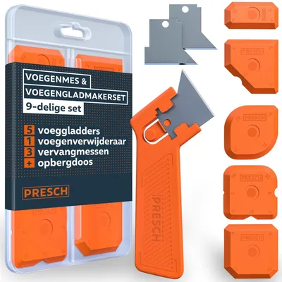 Productafbeelding van Voegenstrijker voegspatel - Set van 6 - Kunststof - Met voegenverwijderaar