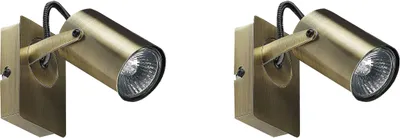 Produktbild von BELIANI Wandstrahler 2er Set Messing Metall 1-flammig Wandspot Rund Trommelform Schwenkbar Industrial Wohnzimmer Schlafzimmer Esszimmer Flur