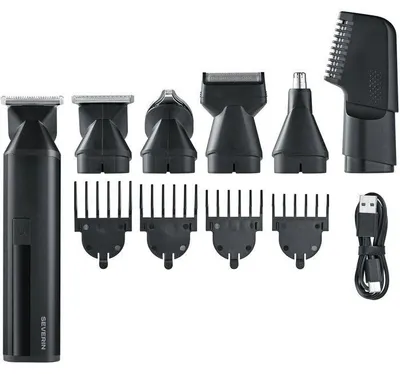 Image de Tondeuse cheveux & barbe 6-en-1 SEVERIN HS 0710 Embouts magnétiques IPX6 Autonomie 90 min Noir