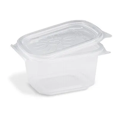 Produktbild von 50x Feinkostbecher mit fixem Deckel Ripboxx Tiny klar PP 127x108x63mm 375ml