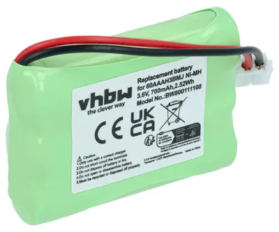 Produktbild von vhbw Akku kompatibel mit Binatone Icaras 8000, Icaras 8, Icaras 800, Icaras 200, Icaras 400 schnurlos Festnetz Telefon (700 mAh, 3,6 V, NiMH)