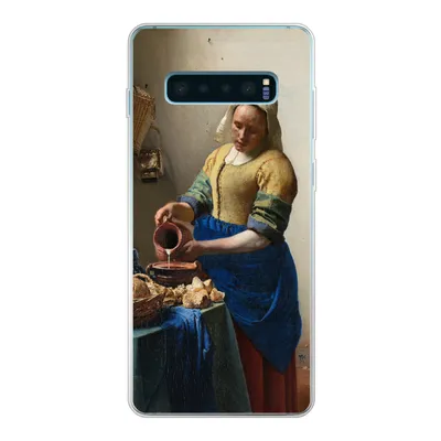 Produktbild von MuchoWow® Handyhülle Schutzhülle Hülle für Samsung Galaxy S10 Plus Das Milchmädchen - Johannes Vermeer Silikon Softcase Handy Hülle - Schutzhülle