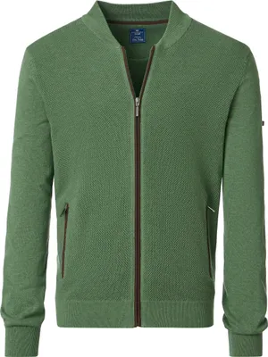 Produktbild von REDMOND Casual Herren Strickjacke Zipper Comfort Baumwolle Grün M