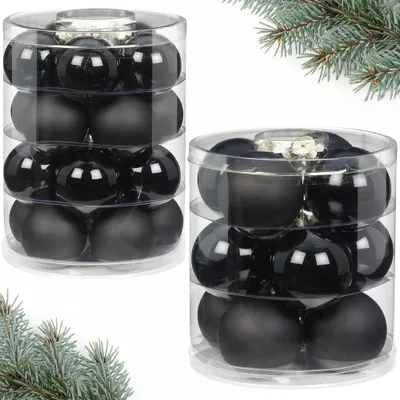 Produktbild von Weihnachtskugeln Set 20 Stk 6cm & 12 Stk 8cm Ebony Black