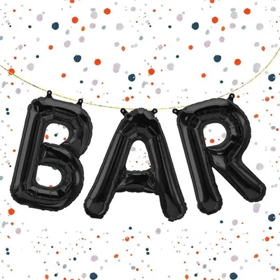 Produktbild von Folienballon Schriftzug Bar, Schwarz, ca. 40 cm für Luftbefüllung