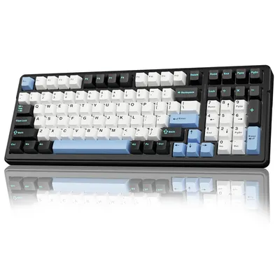 Produktbild von Tastaturen, Kabellose mechanische Tastatur, RGB-hintergrundbeleuchtete Gaming-Tastatur, Hot-Swap-fähige Tri-Mode BT5.0/2.4GHz/USB-C-Tastatur