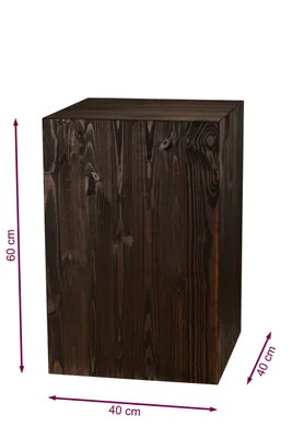 Produktbild von Holzsäule 60x40x40 cm, Blumensäule, Dekosäule, Bodenwindlicht-Ständer, Baumstamm Deko, Holzblock-Optik Säule, Stabil & Langlebig, Natürliche Holzoptik