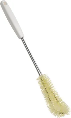 Zdjęcie produktu dla Szczotka do butelek - Szczotka do czyszczenia z długą rączką - Do czyszczenia butelek - Zakrzywiona główka - 28 cm - Szara