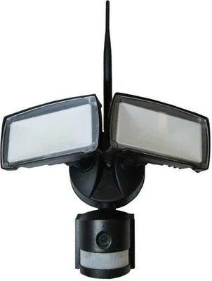 Productafbeelding van V-Tac VT-4818 18W LED-schijnwerper met WiFi-camera en PIR-sensor, koelwit (6400K), zwarte behuizing, IP44 - SKU 5917