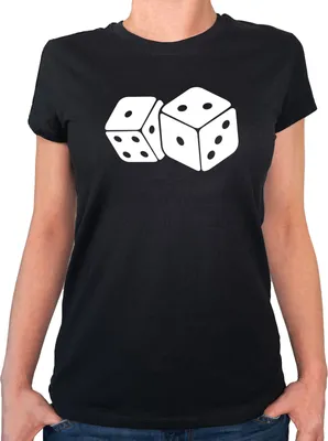 Produktbild von Huuraa Damen T-Shirt Würfel Dice XL Black Bio Baumwolle Fairtrade Damenshirt Geschenkidee