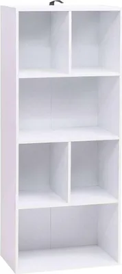 Immagine prodotto di Happyment Zita libreria a giorno - 6 scomparti - Bianco - Libreria - Soggiorno, camera da letto e camera dei bambini - Legno - 50 x 30 x 118 cm