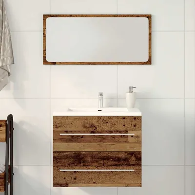 Produktbild von Waschbeckenunterschrank Altholz-Optik 60x38,5x48 cm, Badezimmerschränke DesignMöbel