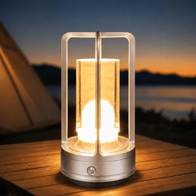 Produktbild von LED Camping Laterne Campinglampe Lampe Wasserdicht Zeltlampe Tragbare Handlampe Wiederaufladbar Notfall Licht Leuchte Notlader Wandern Retoo,Silber