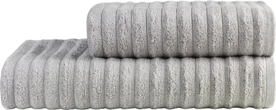 Produktbild von 2 tlg Saunatuch Set - Grau - Saunatuch 80x200 + Handtuch 50x100 - 500g/m² - 100% Baumwolle