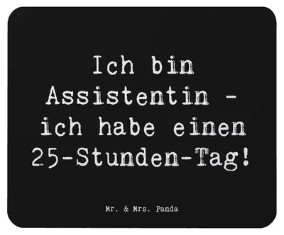 Produktbild von Mr. & Mrs. Panda Mauspad Spruch Assistentin Zauber - Schwarz - Geschenk, Wertschätzung, Meetings, Mousepad, mousematte, Beruf, Accessoires, pc, computer, Assistenz Alltag