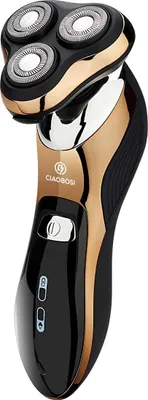 Image de Avizar, rasoir rechargeable double anneau humide et sec, noir / or