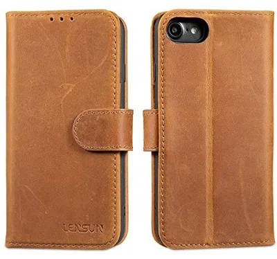 Zdjęcie produktu dla Etui iphone se 2022/2020/8/7 skórzane portfel RFID brązowe