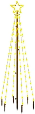 Obrázok produktu pre vidaXL LED vianočný stromček so zemskými klincami Teplá biela 108 LED diód 180 cm