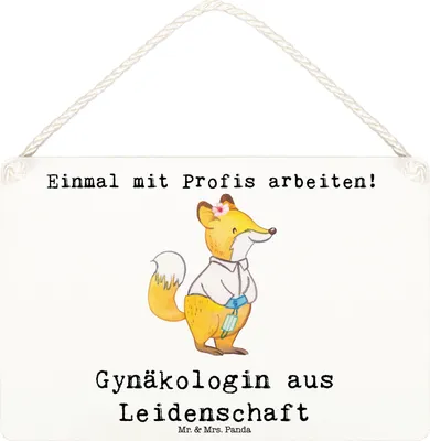 Produktbild von Mr. & Mrs. Panda Wandbild Holz Gynäkologin Leidenschaft DIN A6 - Weiß - Geschenk, holzbild, Witzig, Frauenarzt nach Geburt, Beruf, kleine aufmerksamkeit, Schild, Lustig