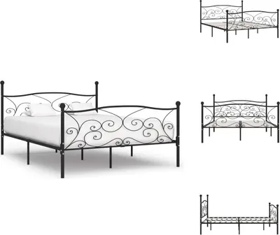 Immagine prodotto di vidaXL Struttura letto con rete a doghe in metallo nero 200 × 200 cm - Letti e strutture letto