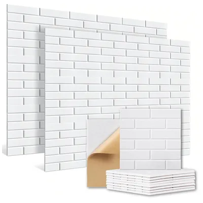 Produktbild von Akustikpaneele 12 Stück Schallschutzplatten selbstklebend 30x30cm Weiß