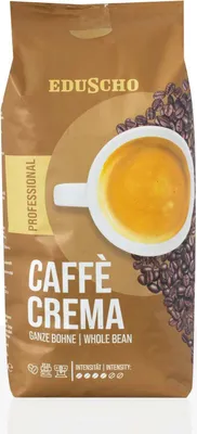 A bag of Eduscho Caffe Crema whole bean coffee.