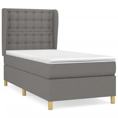 Productafbeelding van vidaXL Boxspringbed met matras, donkergrijs, 90x190 cm, gestoffeerd