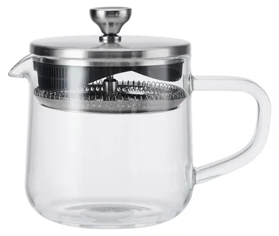 Glas-Teekanne 550 ml mit Edelstahlfilter, 2 Tassen