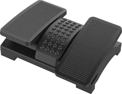 Immagine prodotto di Poggiapiedi ergonomico regolabile in plastica con rivestimento antiscivolo - Nero, 43 x 32 x 10,5 cm