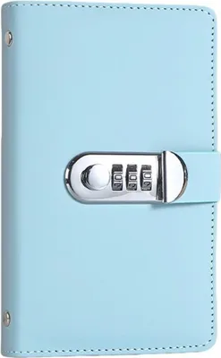 Productafbeelding van INF A6 Contante Organizer met Wachtwoord - 50 Bladzijden, PolyurethanLeer Portemonnee, Blauw
