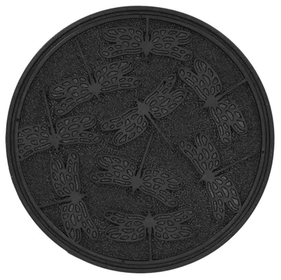 Produktbild von Esschert Design Trittplatte Libellendekor Schwarz Ø 30 cm aus Gummi