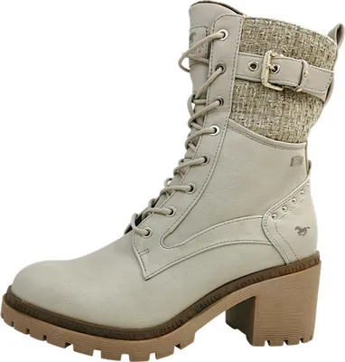 Immagine prodotto di Stivali da donna Mustang, beige, con lacci, adatti al tempo libero