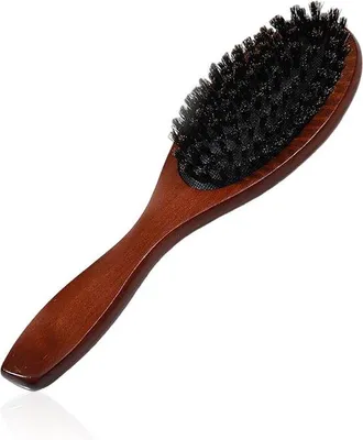 Image de Peigne en bois - brosse portable pour sanglier - brun foncé.