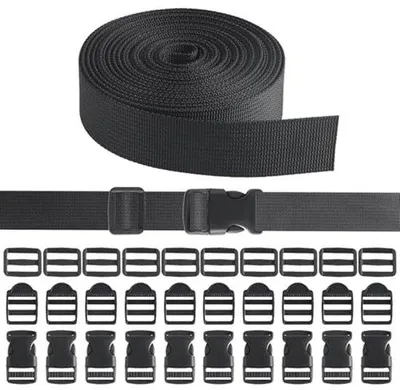 Produktbild von Famanu Gurtband 5 m mit 10 Schnallen für DIY-Projekte