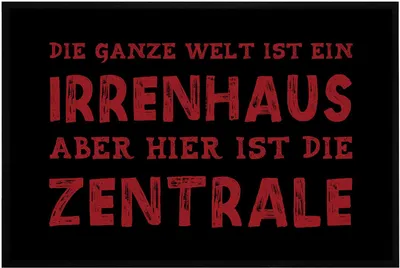 Deurmat mit Spruch, Antirutsch, waschbar, 60x40 cm