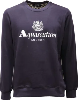 Productafbeelding van 2569AE heren sweater AQUASCUTUM, marineblauw, katoen