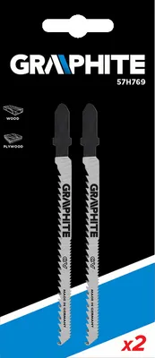 Produktbild von GRAPHITE - Graphite - Stichsägeblätter - Für Holz - Fein - 2-seitige Zähne (2 Stück) -  EU -