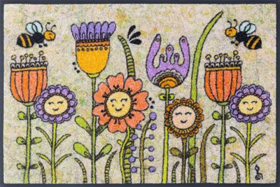 Produktbild von Fußmatte wash+dry Design Friendly Flowers 50x75 cm