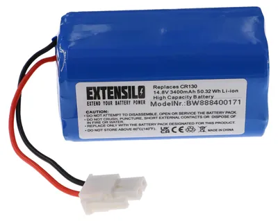 Produktbild von EXTENSILO Akku kompatibel mit Ecovacs Deebot CEN546, 501, CEN540, CEN640, 500, CEN550, CR120, CEN646, CEN660 Staubsauger (3400 mAh, 14,8 V, Li-Ion)
