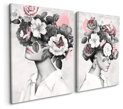Immagine prodotto di Set di tele per decorazione murale Ana, 2x32x42 cm. Quadri su tela, design moderno, astratto ed elegante, ideali per soggiorno, camera da letto, ufficio o corridoio. Perfetti come decorazione, regalo o opera d'arte da parete